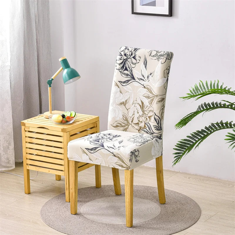 Printing Elactic Chair Cover Spandex Stretch Chair Seat Cover Anti-dirty Chair Slipcovers for Dinner Room Office Wedding Party