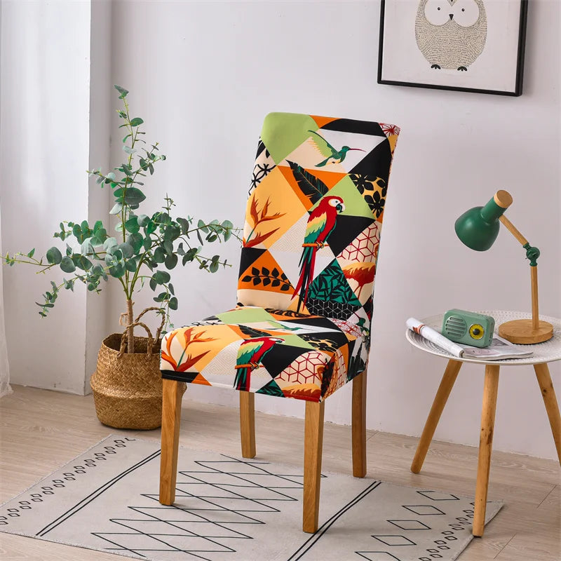 Printing Elactic Chair Cover Spandex Stretch Chair Seat Cover Anti-dirty Chair Slipcovers for Dinner Room Office Wedding Party