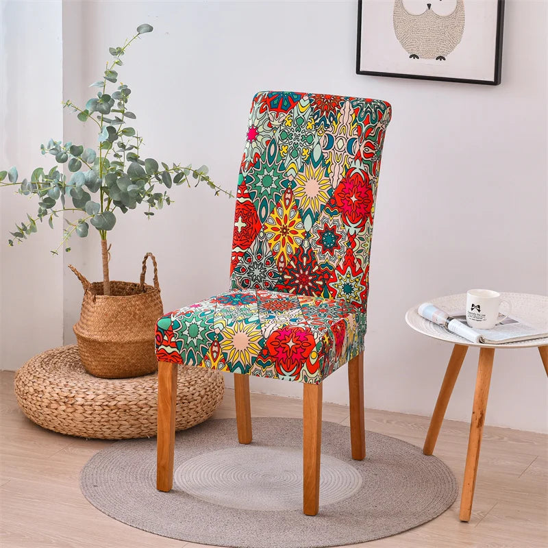 Printing Elactic Chair Cover Spandex Stretch Chair Seat Cover Anti-dirty Chair Slipcovers for Dinner Room Office Wedding Party