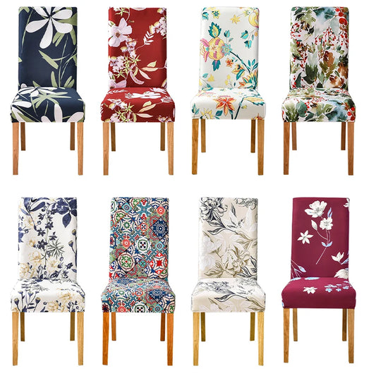 Printing Elactic Chair Cover Spandex Stretch Chair Seat Cover Anti-dirty Chair Slipcovers for Dinner Room Office Wedding Party